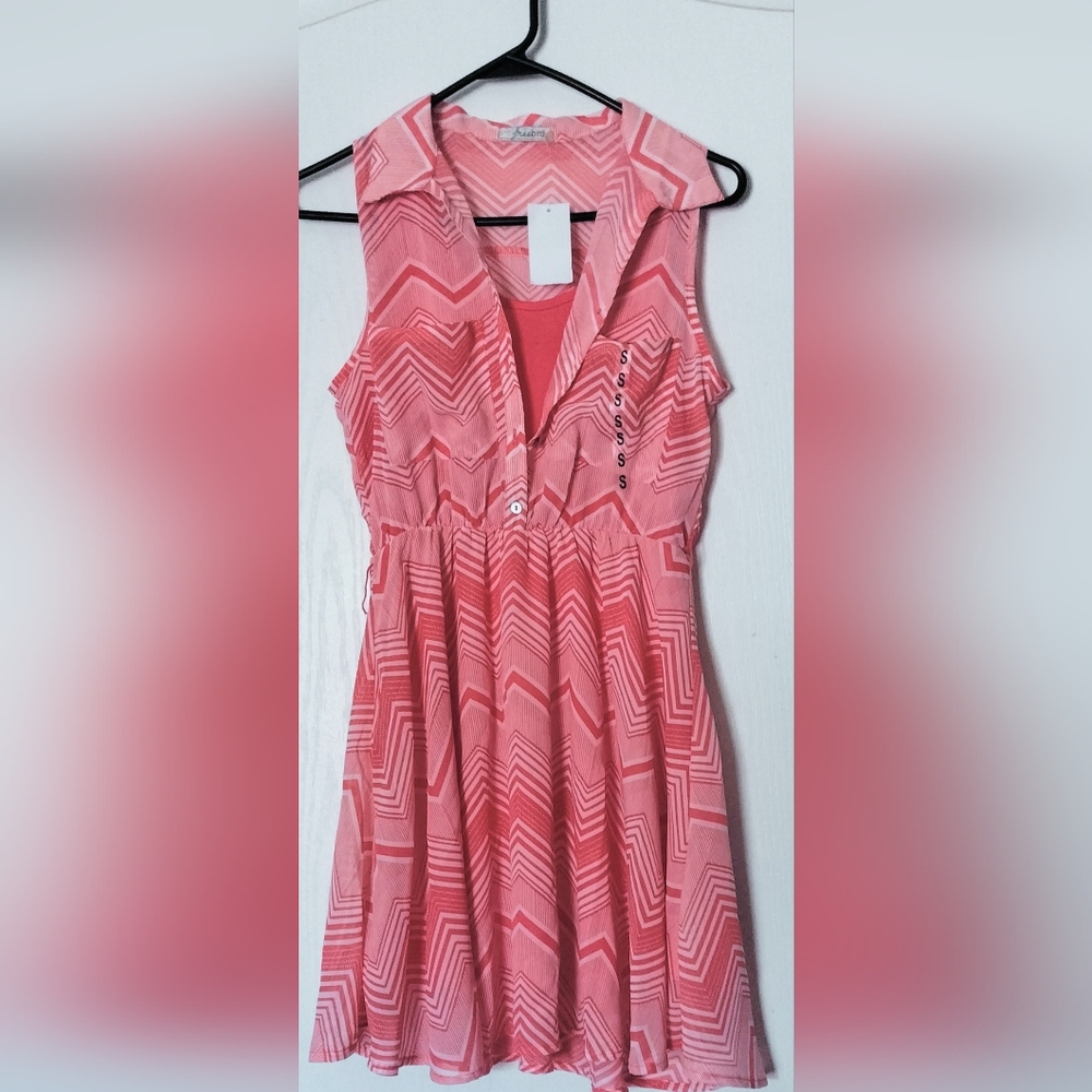 Freebird Chevron Design Sleeveless Dress Size Large